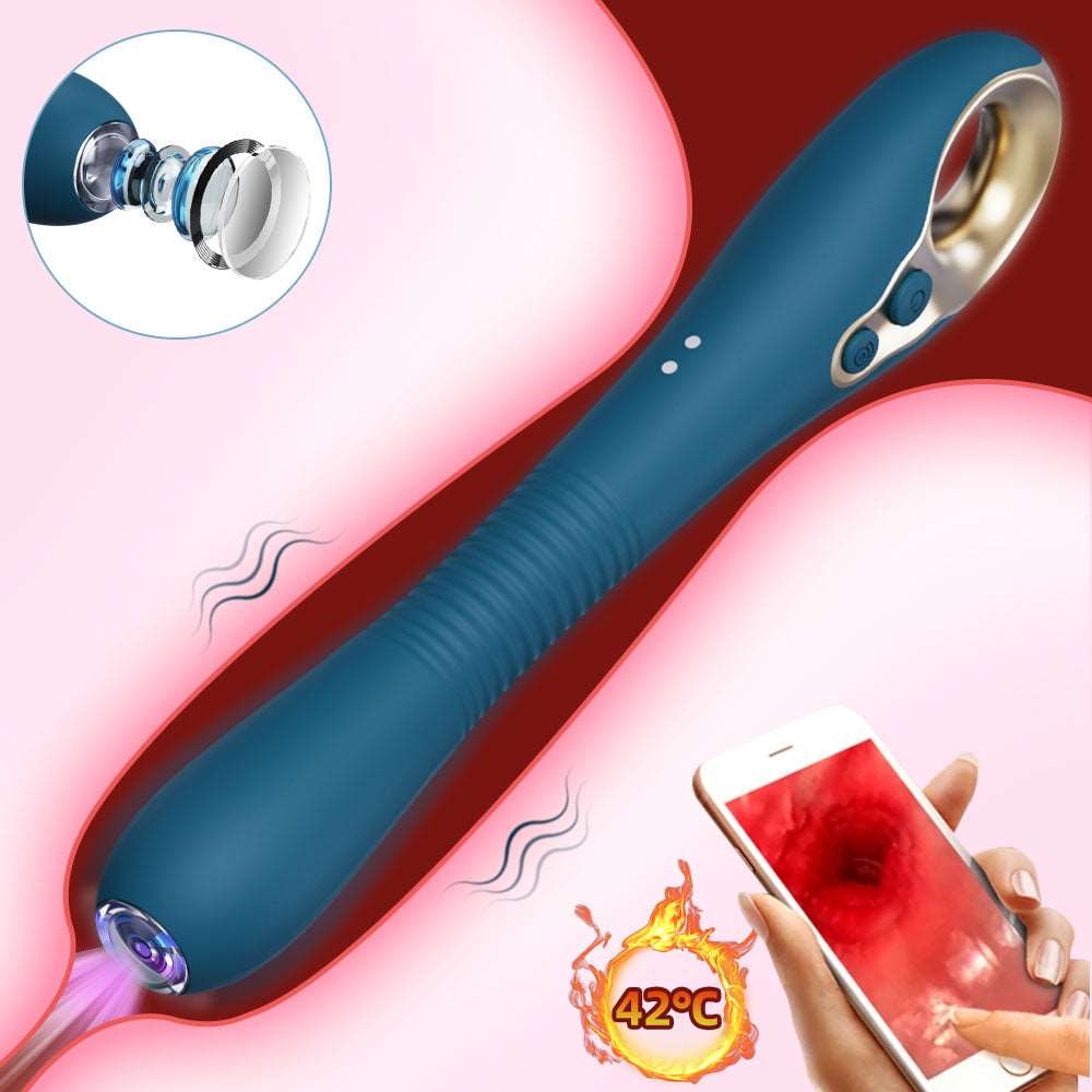Endoscopic Vibrating Dildo Anal Toys - 360° Bendable Heat Endoscope Vibrator Women Masturbator