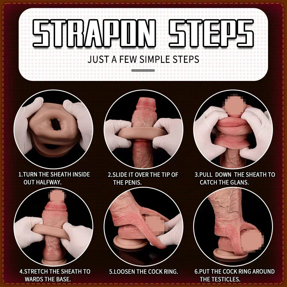 Silicone Real Feel Penis Sleeve Toys