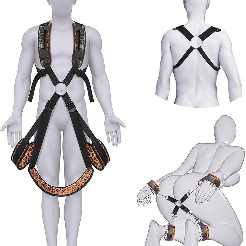 Leopard Print Bondage Gear Adjustable Design