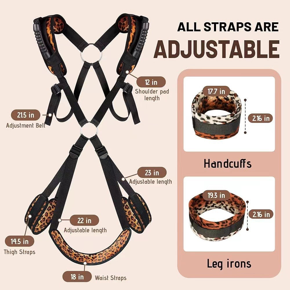 Leopard Print Bondage Gear Adjustable Design