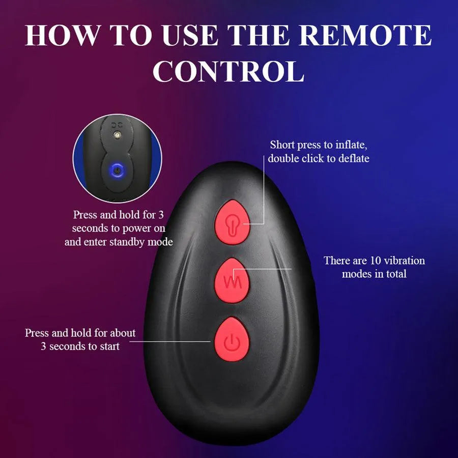 Remote Control Inflatable Butt Plug Vibrator