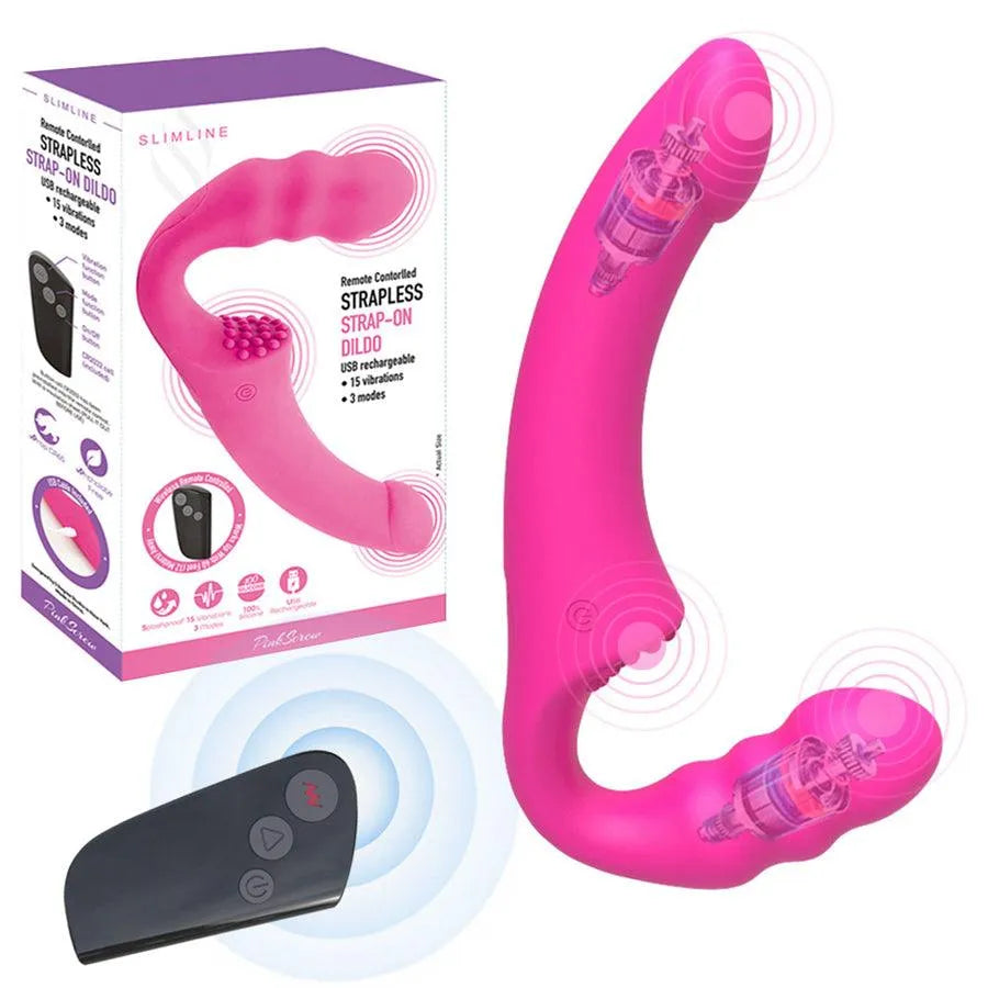 Remote Control Lesbian Harness Strap On Vibrator