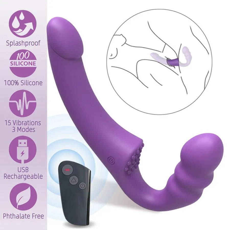 Remote Control Lesbian Harness Strap On Vibrator