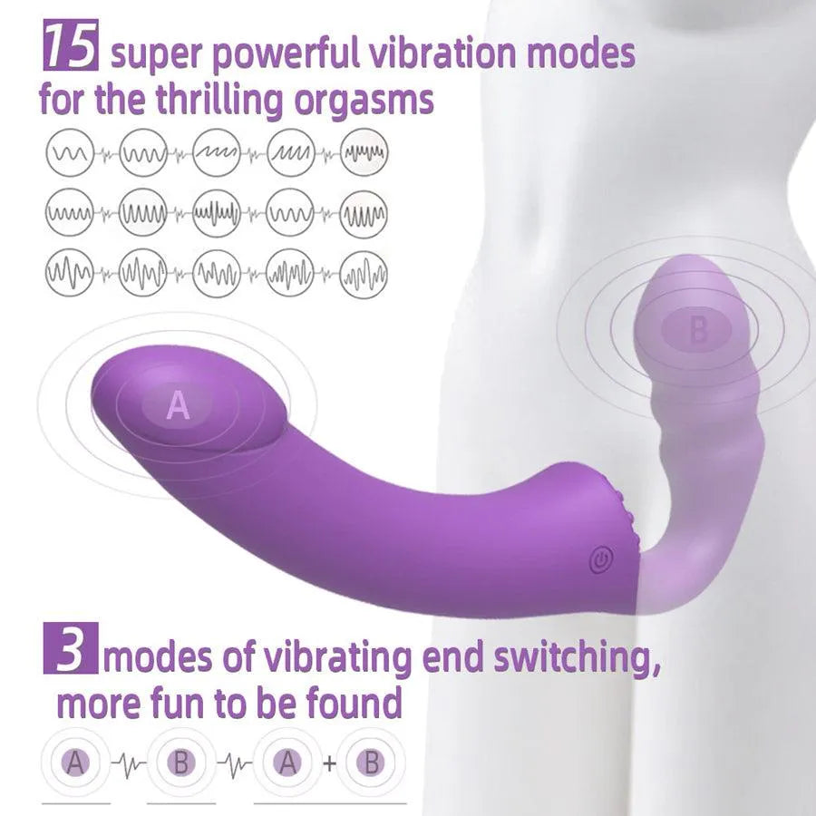 Remote Control Lesbian Harness Strap On Vibrator