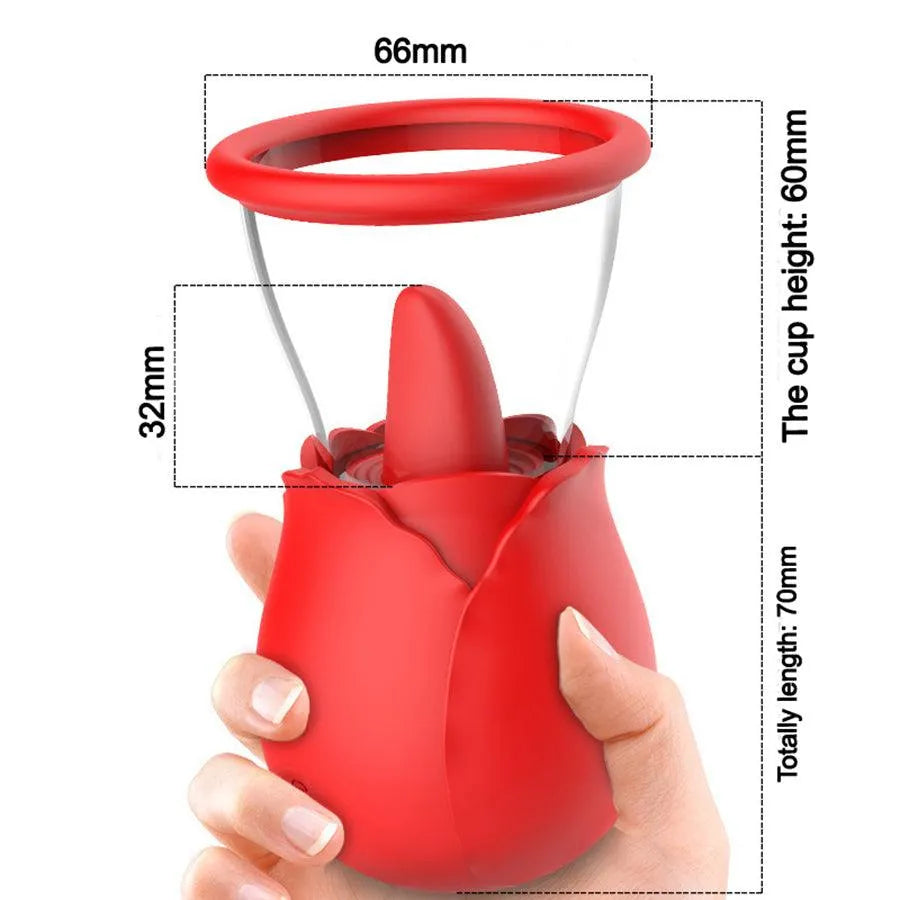 Rose Flower Pussy Pump with Tongue Licking