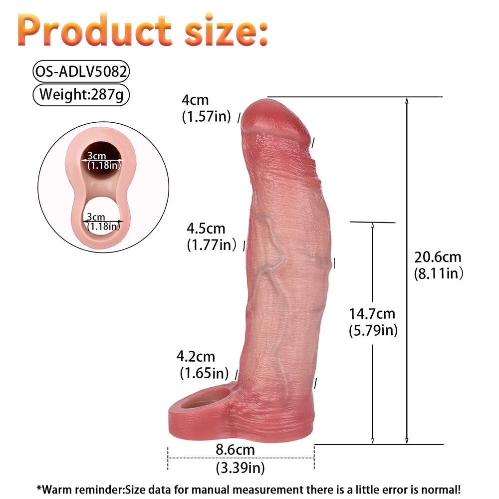 Remote Control Realistic Vibrating Cock Sleeve