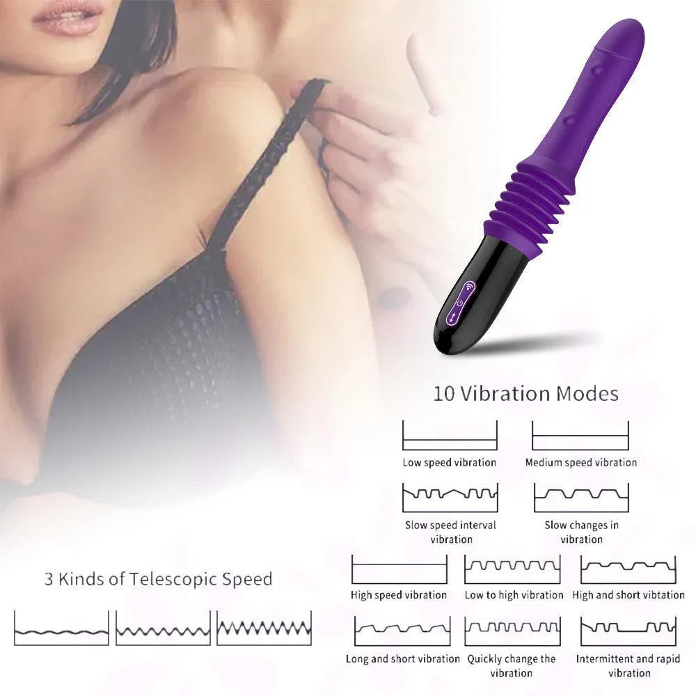 Thrusting Dildo Vibrator with Remote Control