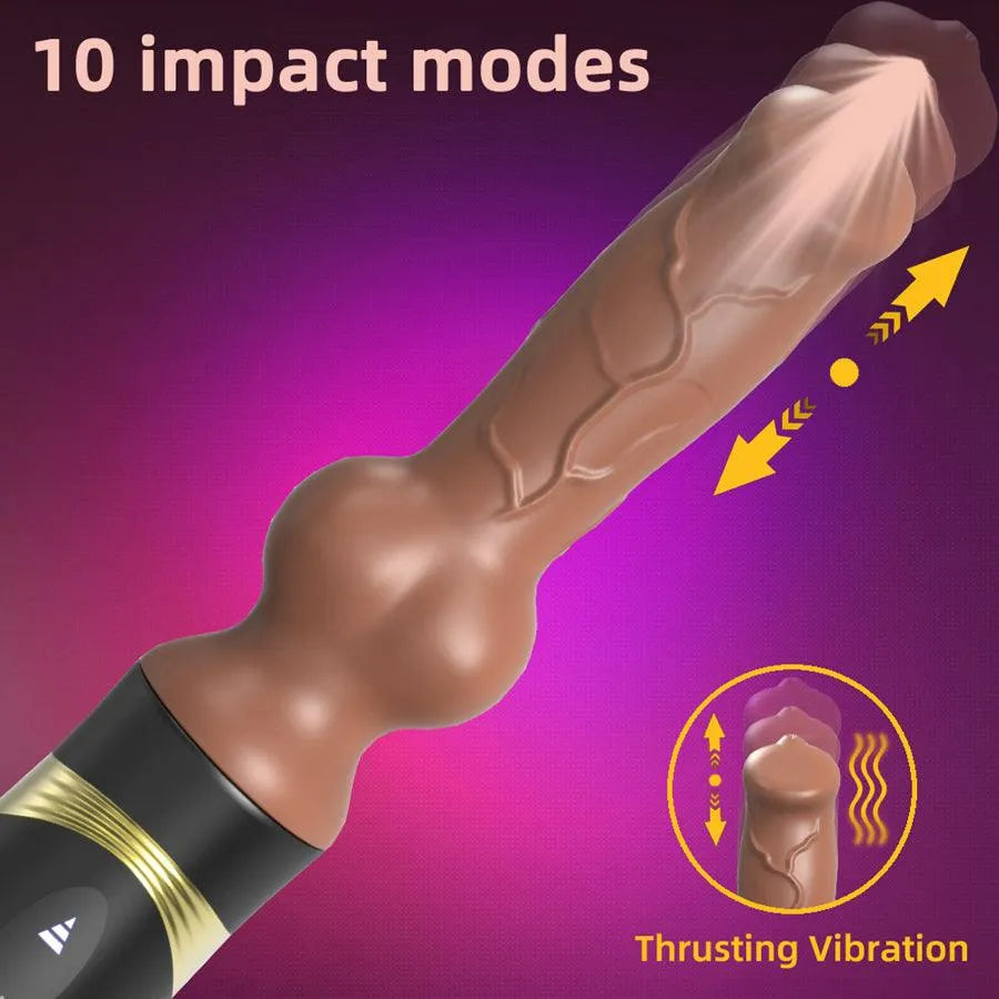 Thrusting Realistic Dog Knot Dildo Vibrator