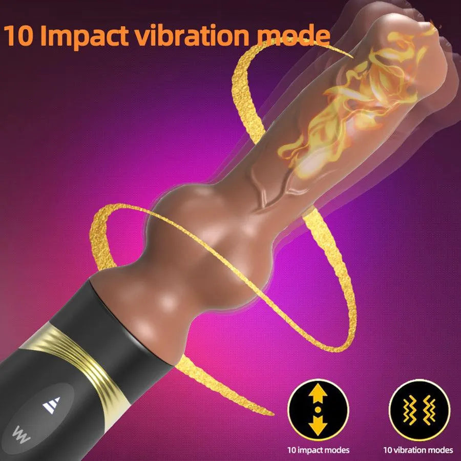 Thrusting Realistic Dog Knot Dildo Vibrator