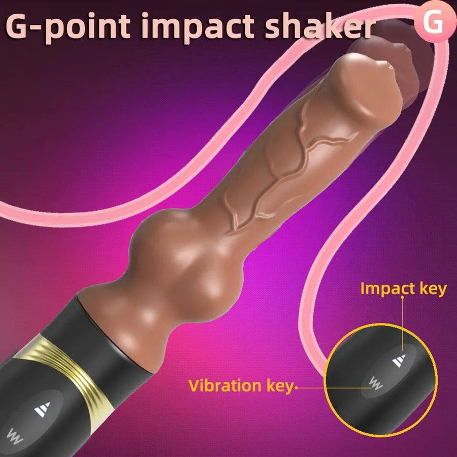 Thrusting Realistic Dog Knot Dildo Vibrator