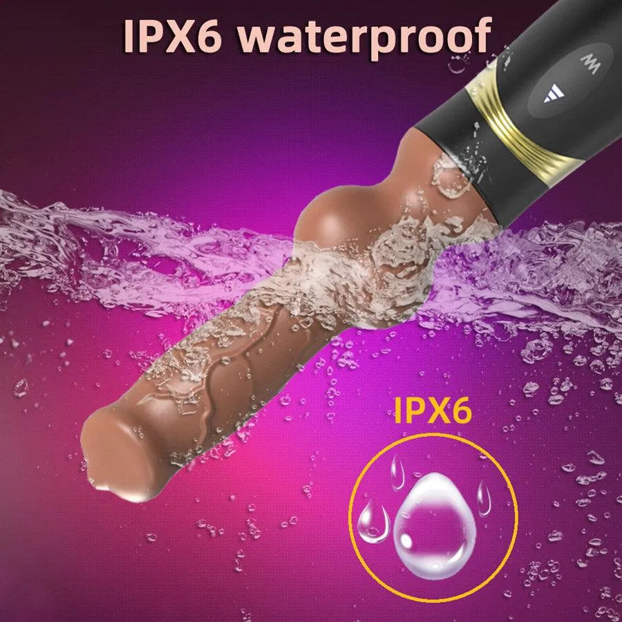 Thrusting Realistic Dog Knot Dildo Vibrator