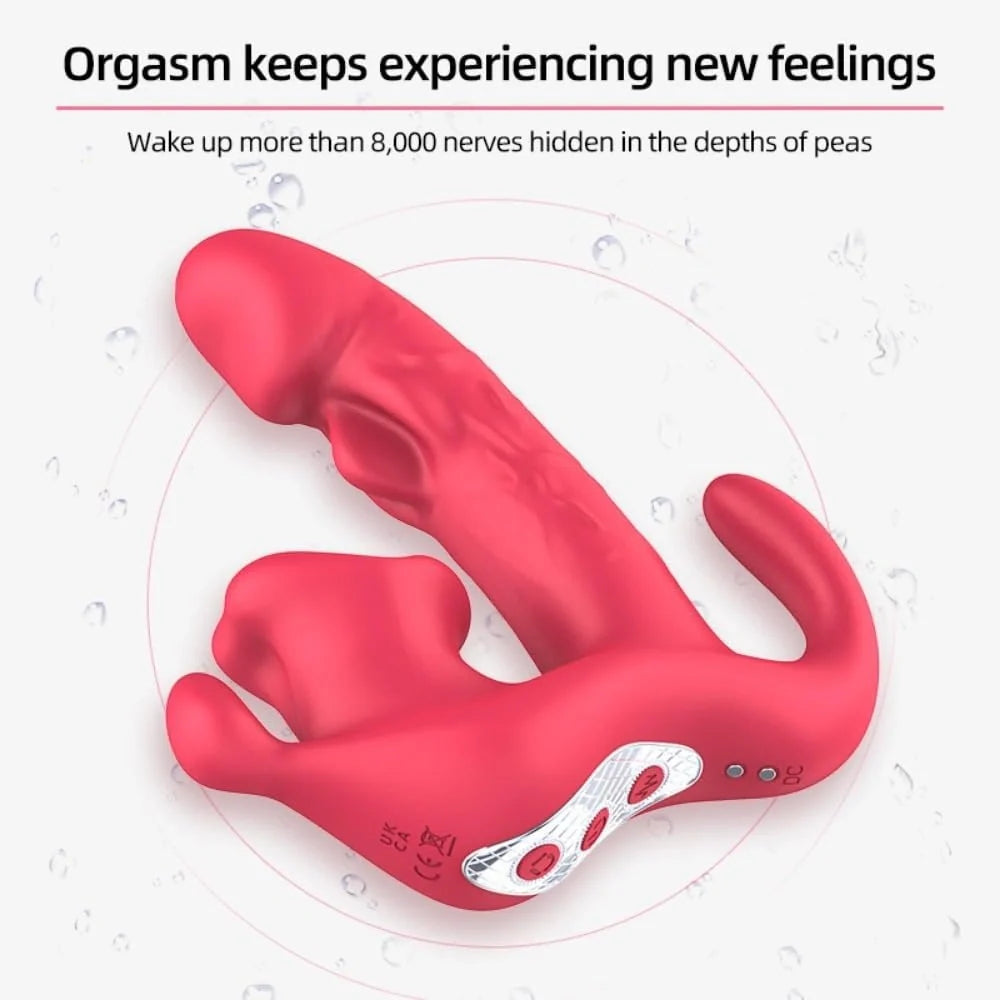 Venusfun Triple Point Wearable Panty Vibrator 10 Mode Silicone G Spot Clitoral Anal Toy for Women