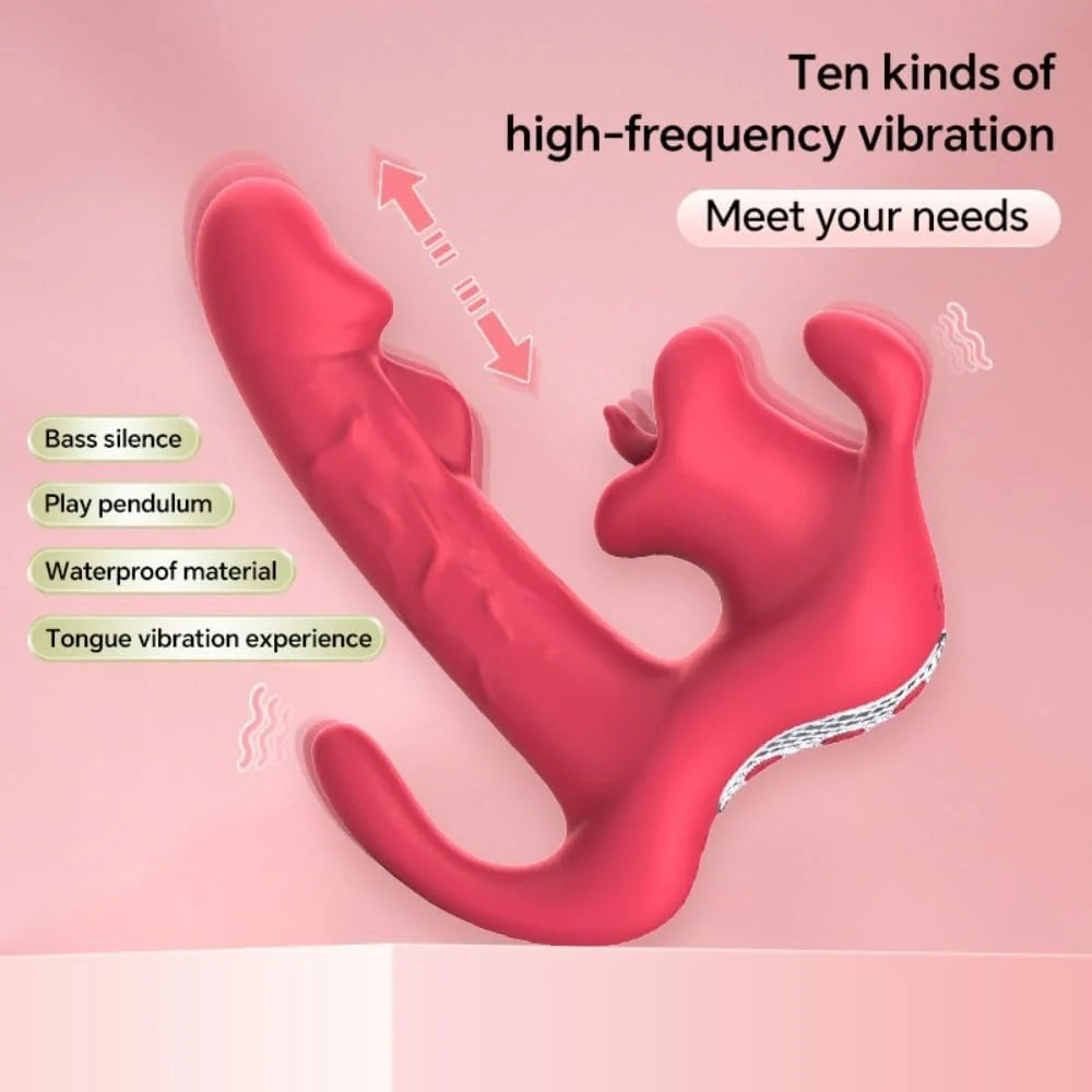 Venusfun Triple Point Wearable Panty Vibrator 10 Mode Silicone G Spot Clitoral Anal Toy for Women