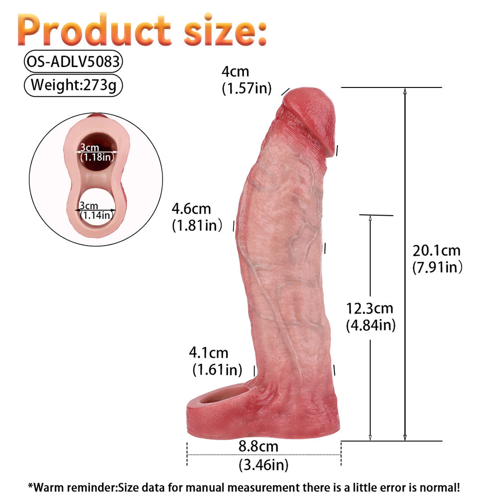 Remote Control Realistic Vibrating Cock Sleeve