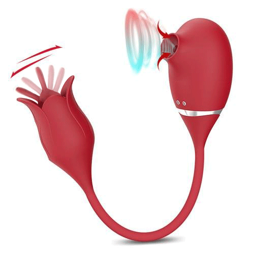 2 In 1 Rose Sucking & Tongue Vibrator