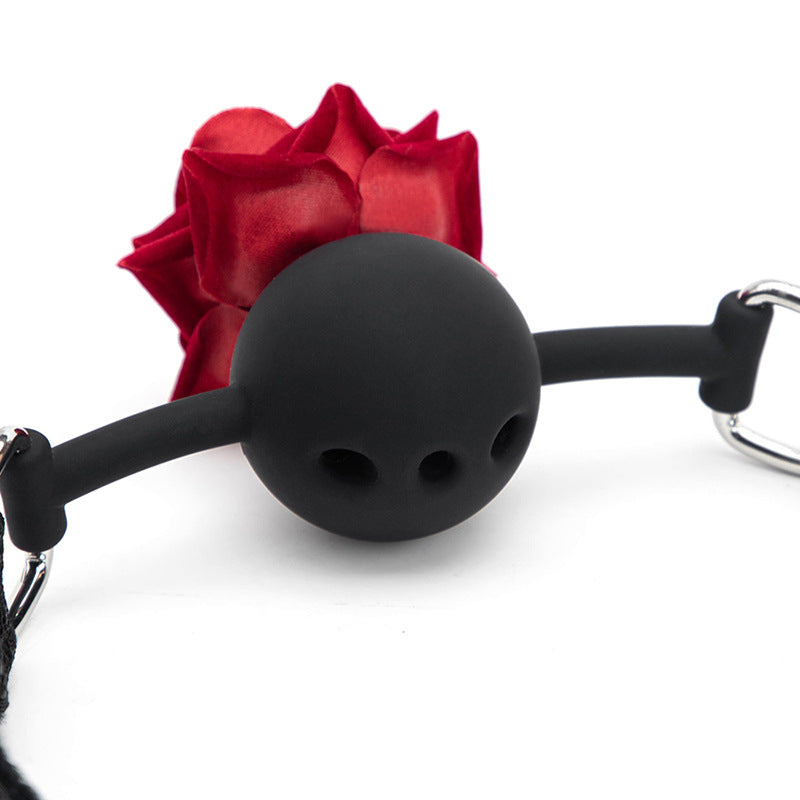 Silicone Breathable Rose Ball Gags Bondage Item