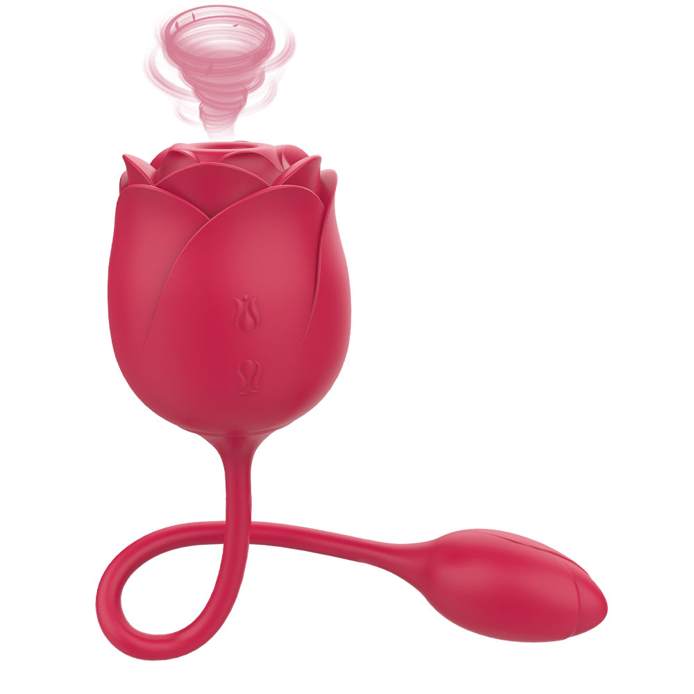 rose sex toy with removable suction cup RED