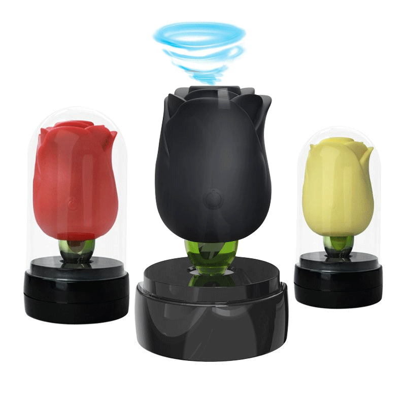 rose toy with tongue suction black