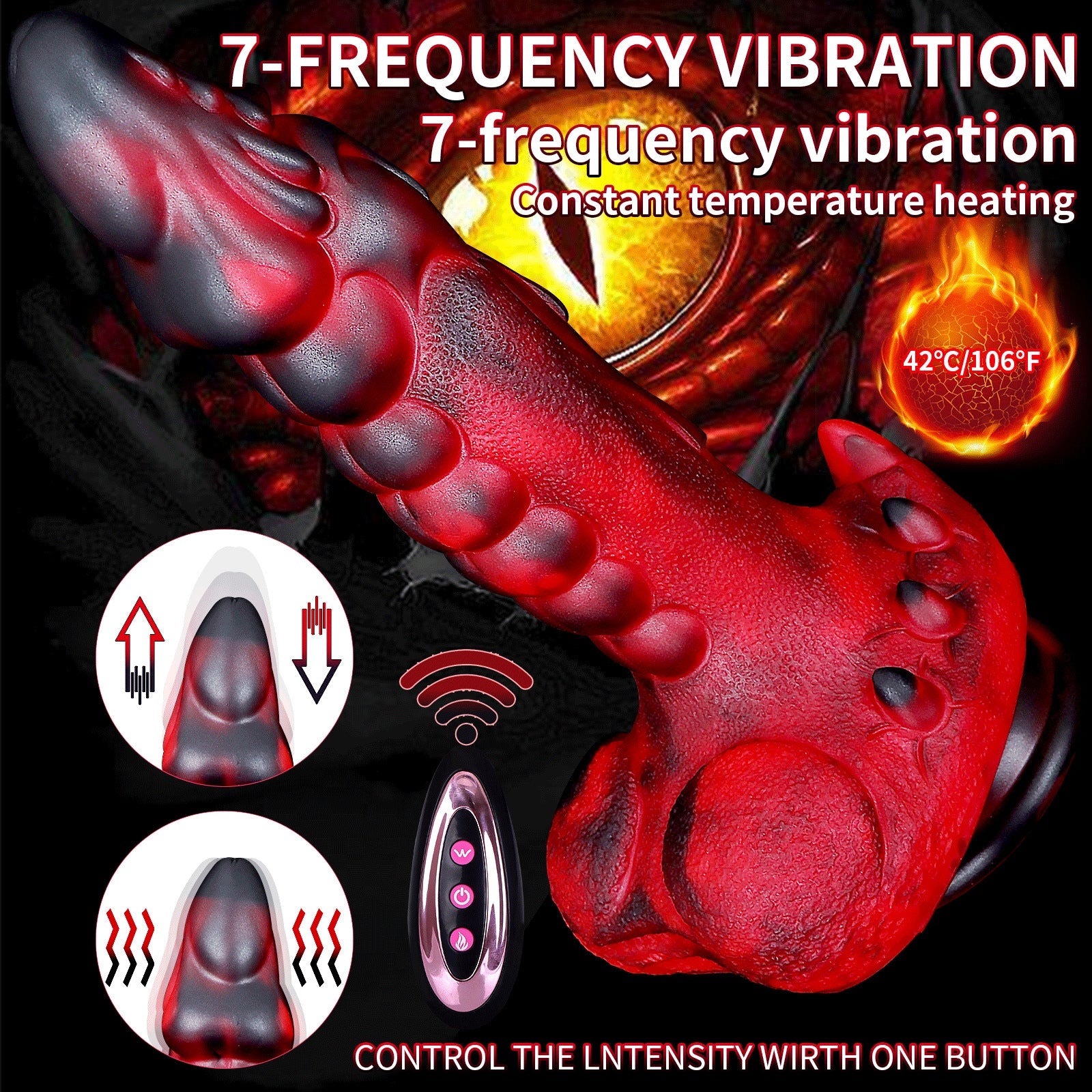 Remote Control Thrusting Dragon Dildo Prostate Massager - Monsterdildo Tentacle Buttplug Anal Sex Toy