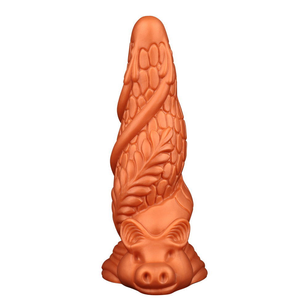 Dragon-Scale Fantasy Dildo – Soft Silicone Spiral Design with Suction Base | 4 Sizes (XS-L)