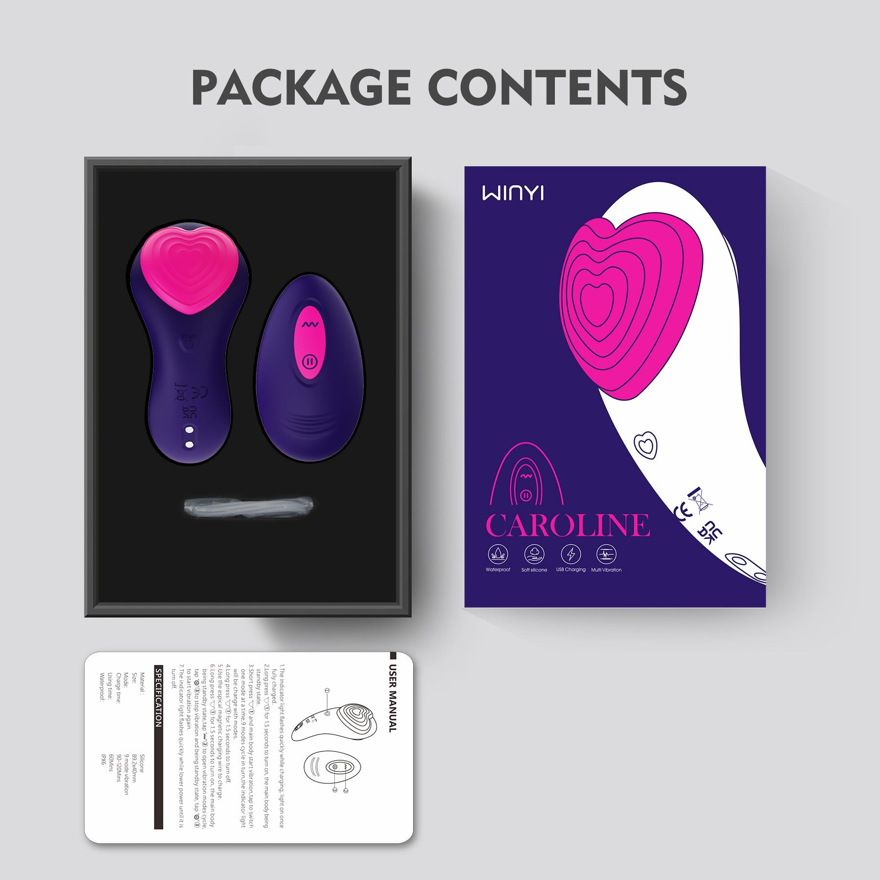 Remote Control Panty Vibrator - Wearable Clit Stimulator Heartring Magnetic Female Sex Toys