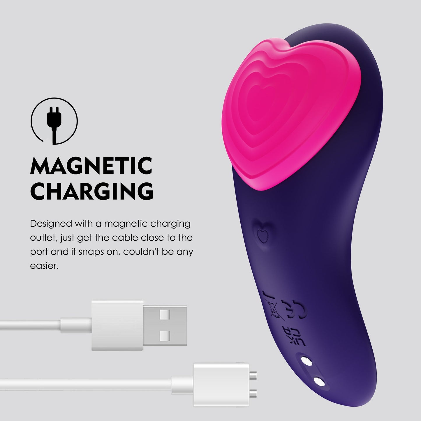 Remote Control Panty Vibrator - Wearable Clit Stimulator Heartring Magnetic Female Sex Toys