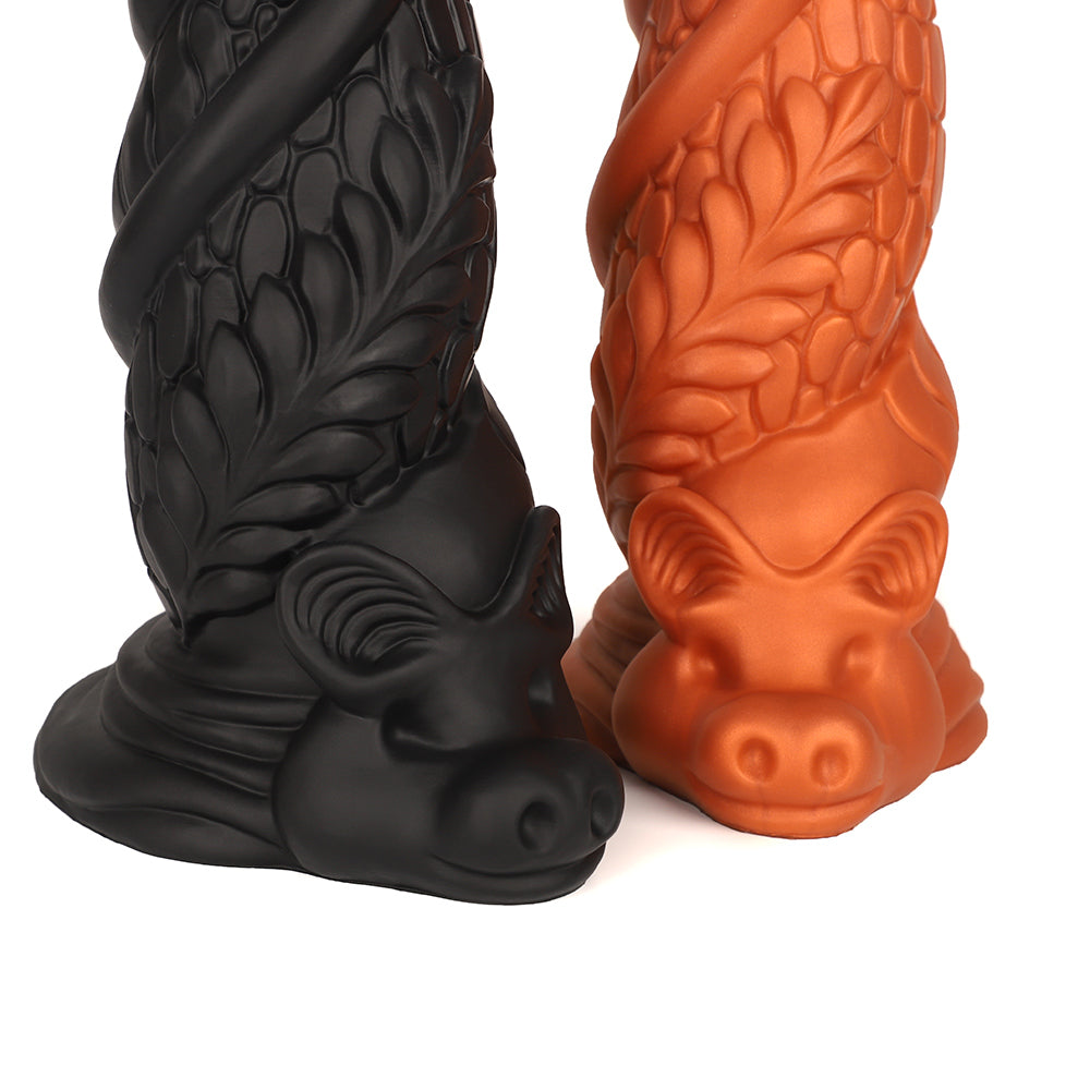 Dragon-Scale Fantasy Dildo – Soft Silicone Spiral Design with Suction Base | 4 Sizes (XS-L)