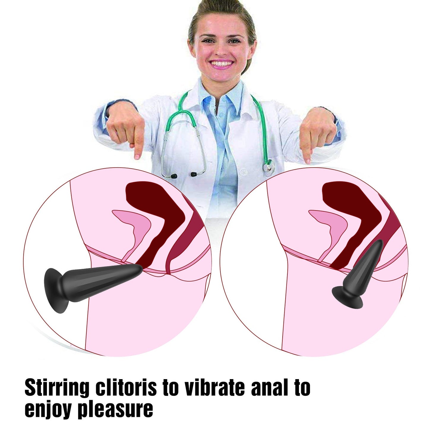 Remote Control Vibrating Butt Plug - Tapered Vaginal Anal Stimulator Prostate Massager