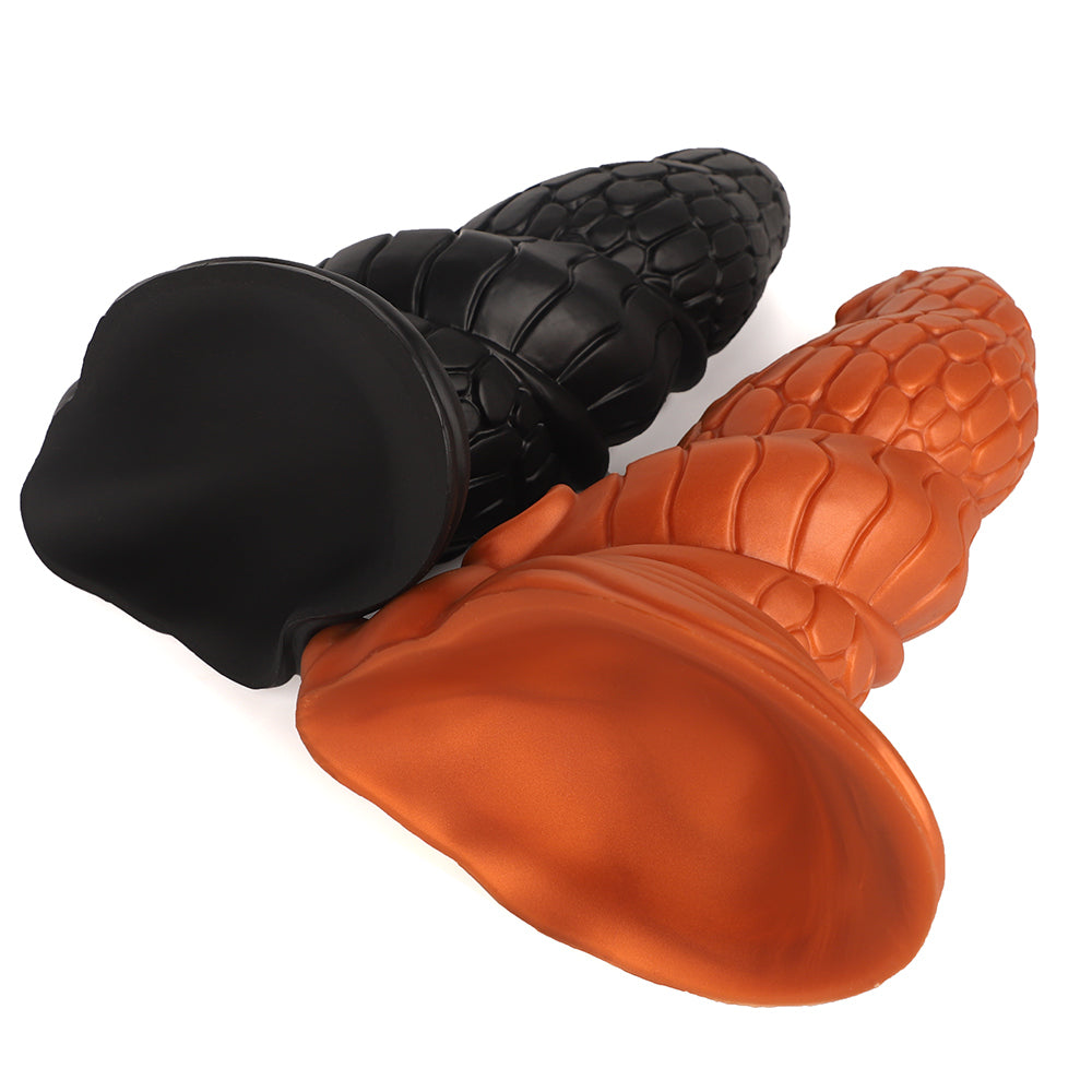 Dragon-Scale Fantasy Dildo – Soft Silicone Spiral Design with Suction Base | 4 Sizes (XS-L)