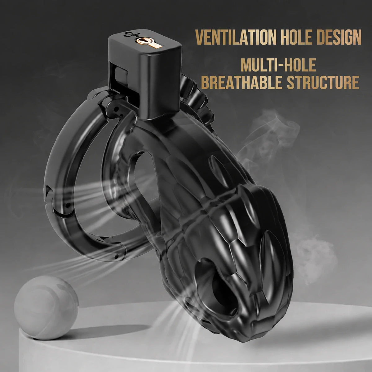 Fantasy Dragon Head Chastity Cage – Adjustable Ring Male Chastity Device