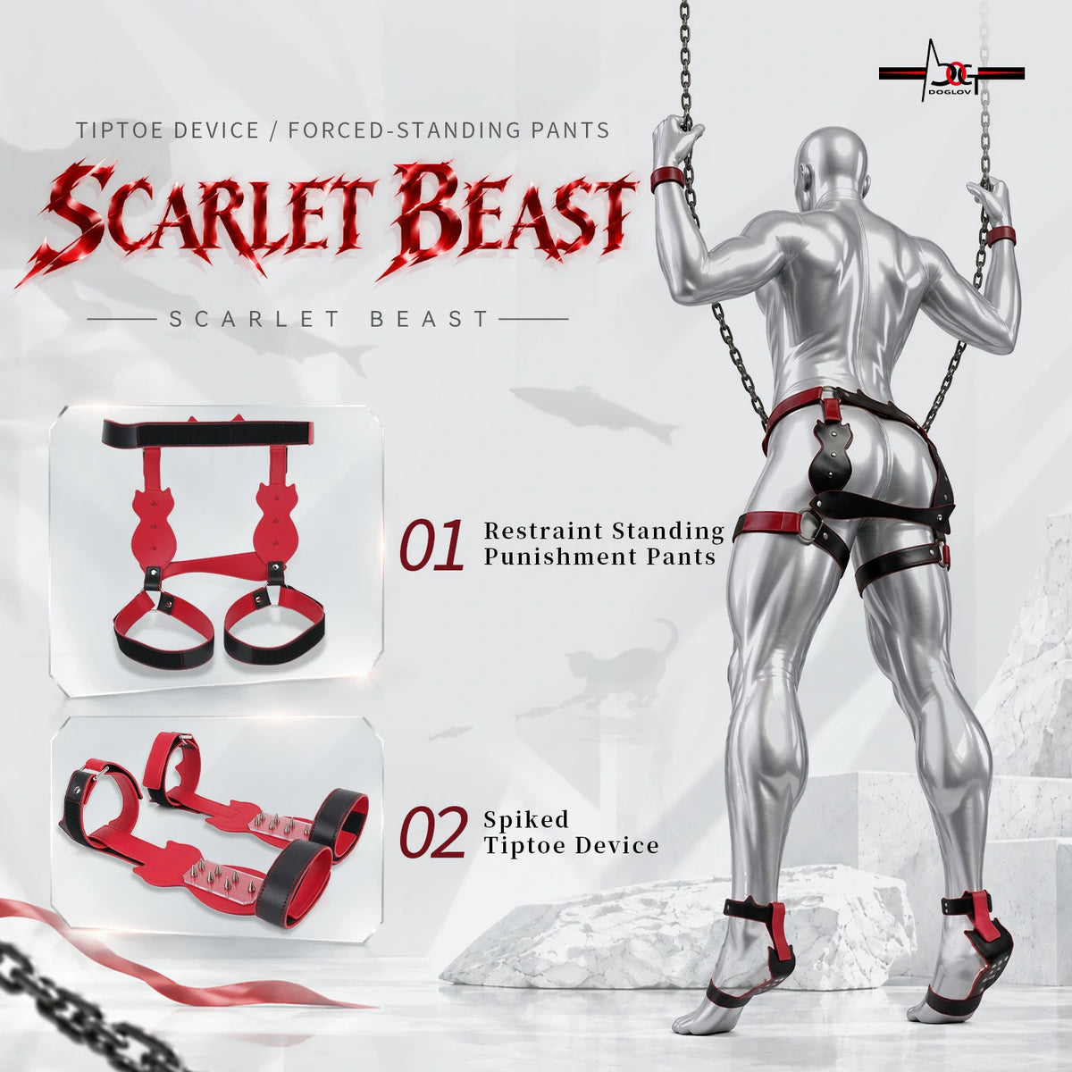 Scarlet Beast-BDSM Restraint Standing Pants & Tiptoe Device
