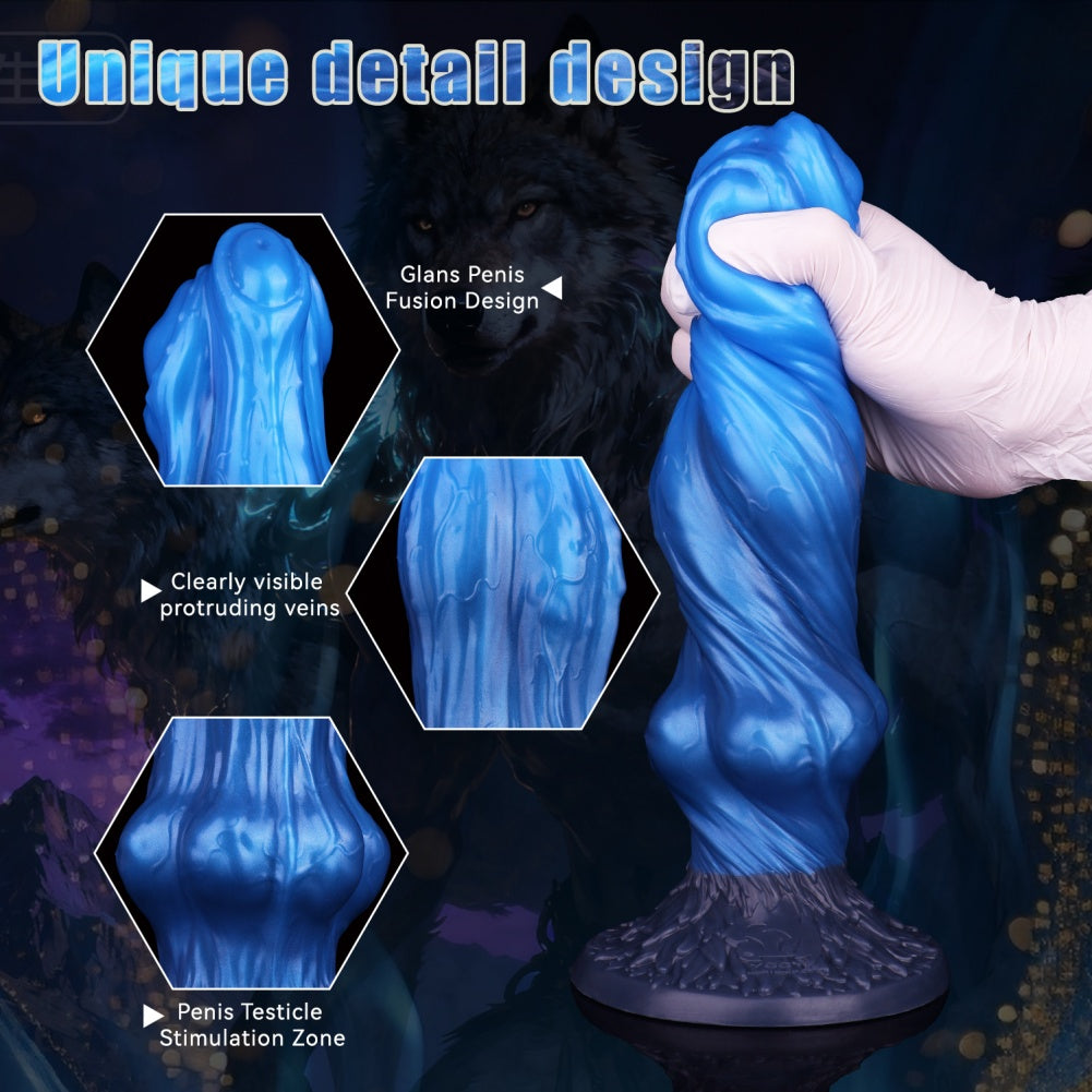 Monster Tri-Wolf Fantasy Knot Dildo - Double-Layer Silicone Vaginal Climax Toy