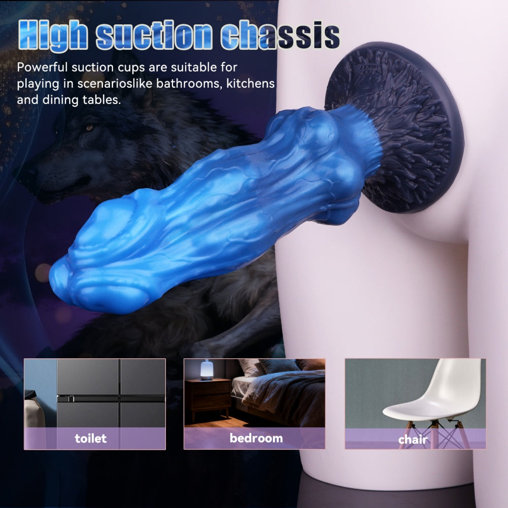 Monster Tri-Wolf Fantasy Knot Dildo - Double-Layer Silicone Vaginal Climax Toy