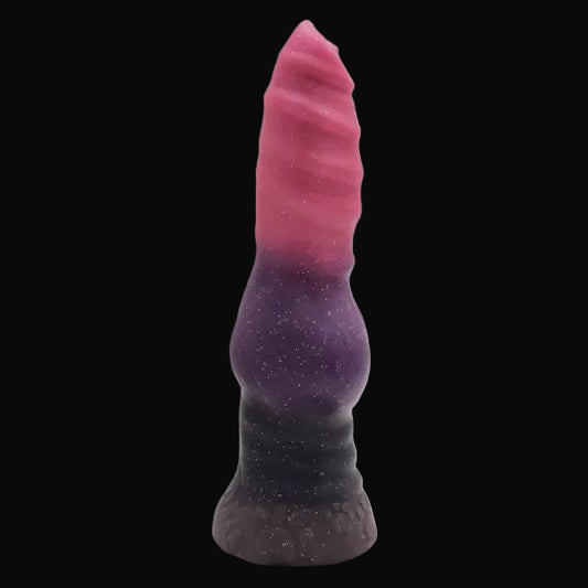 Dog Dildo Purple Spiral Design 10 Inch