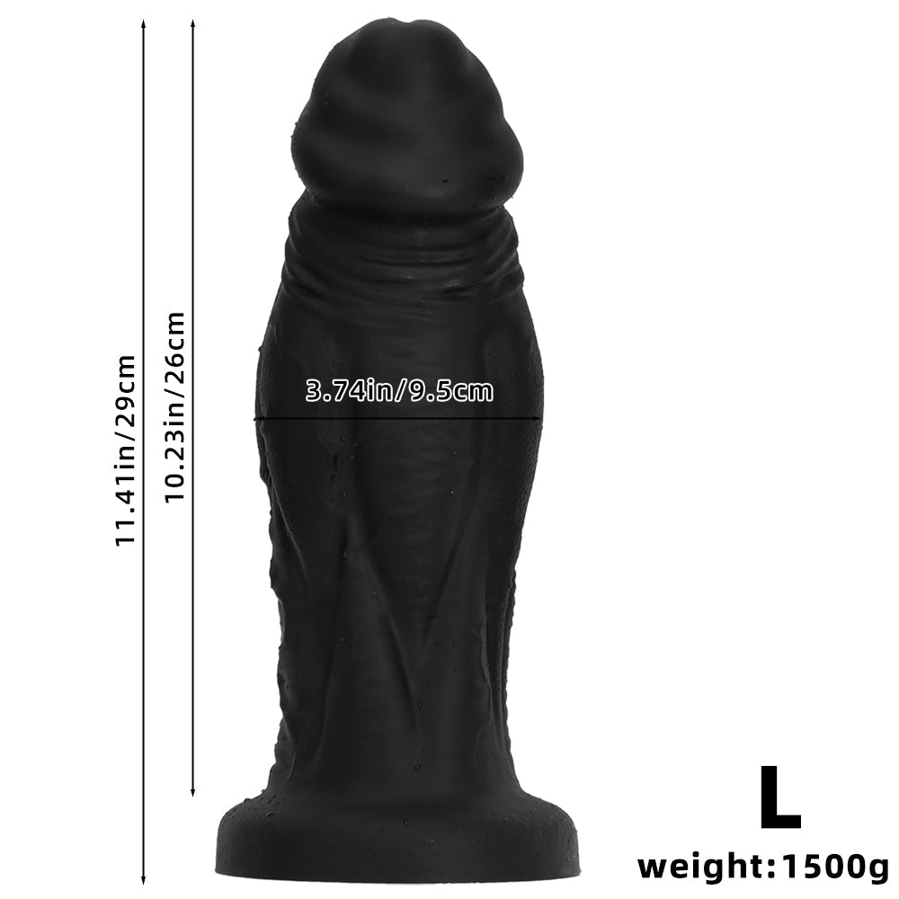 Bull Dildo Black Big 3 Inch Thick