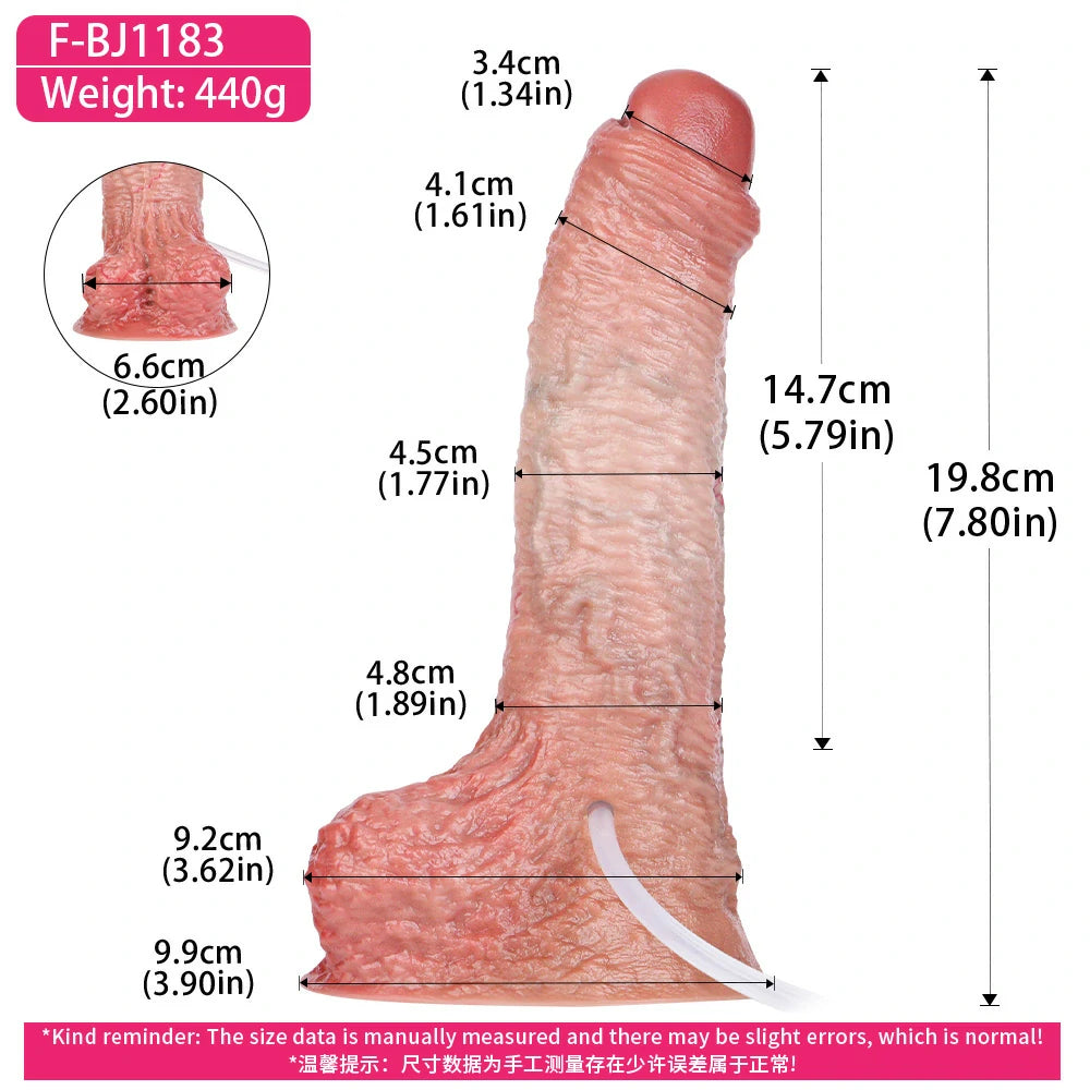 Squirting Realistic Dildo with Ejaculation System & Suction Base