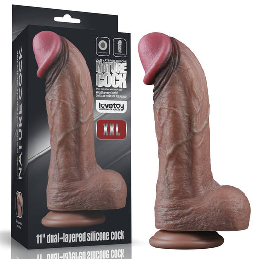 11'' Handmade Dual Density XXL Silicone Realistic Dildo with Hyper-Realistic Veins