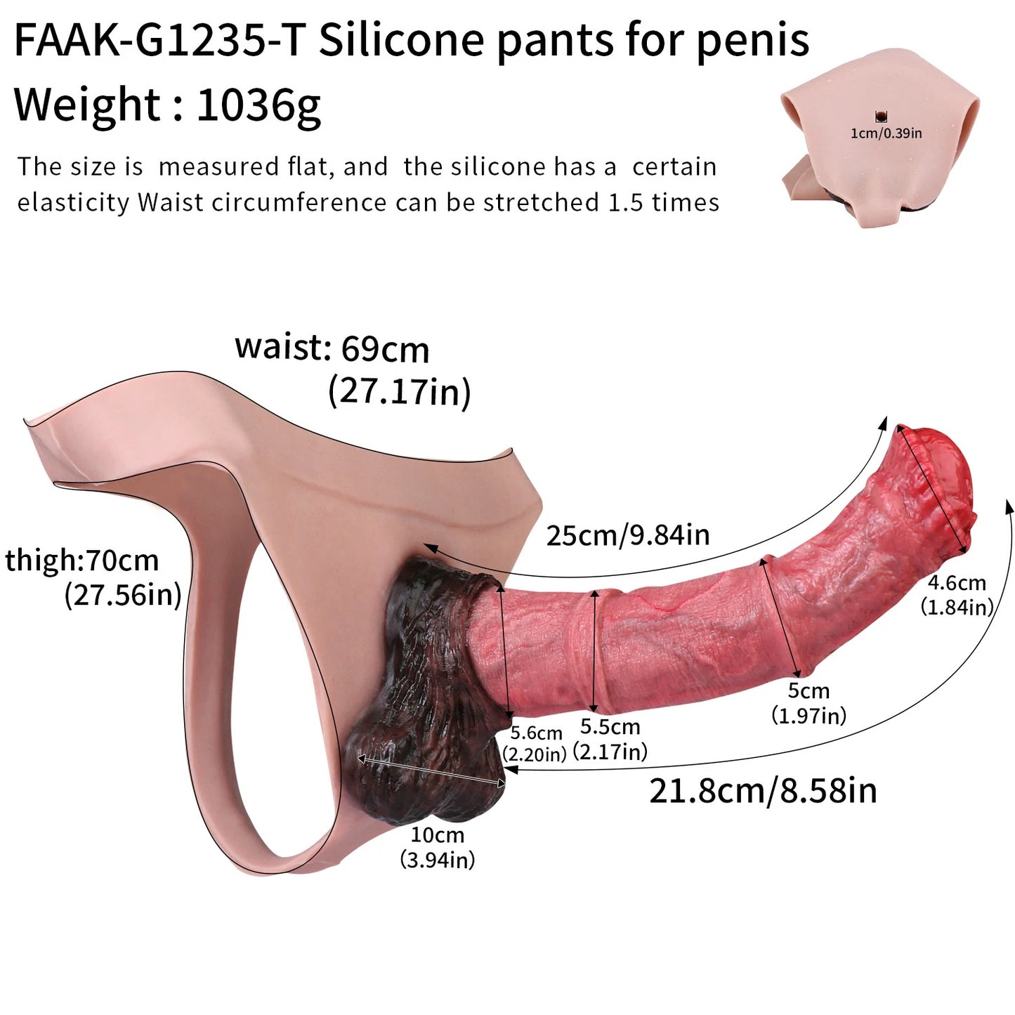 Vibrating Real Touch Wearable Silicone Harness Briefs