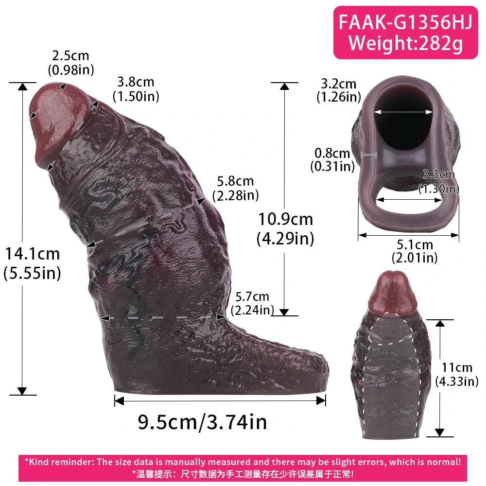 Girthy Realistic Penis Sleeve – Thick Silicone Cock Extender