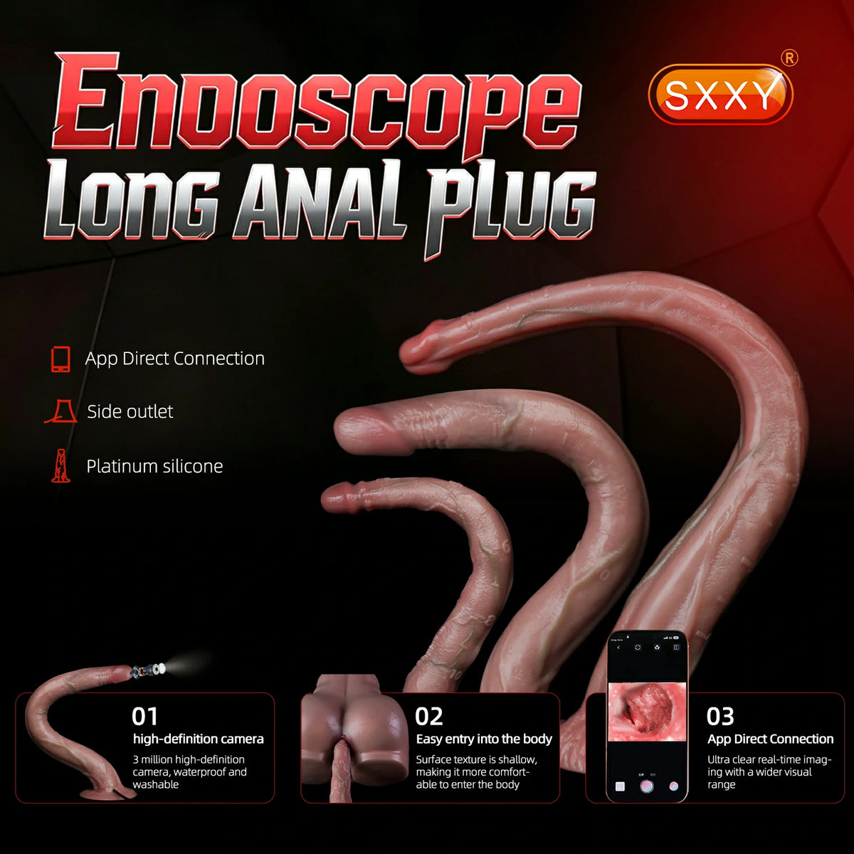 Endoscope Camera Long Realistic Dildo