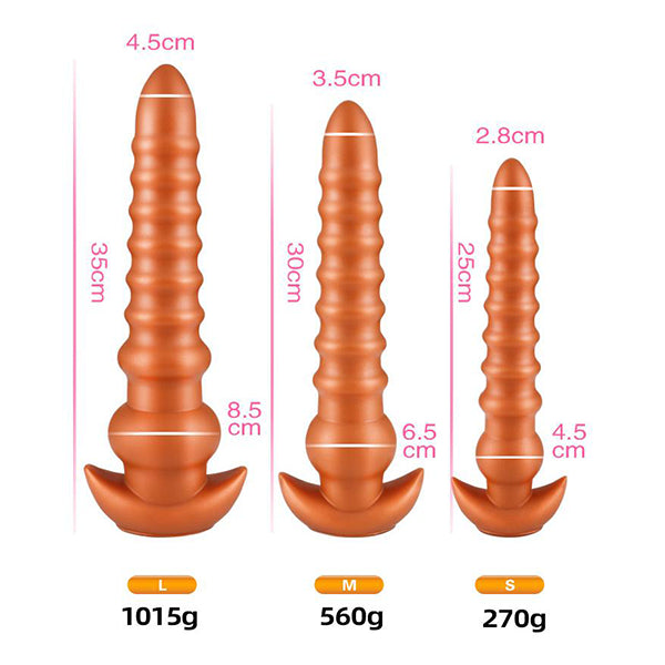 Ribbed Anal Dildo Silicone Plug