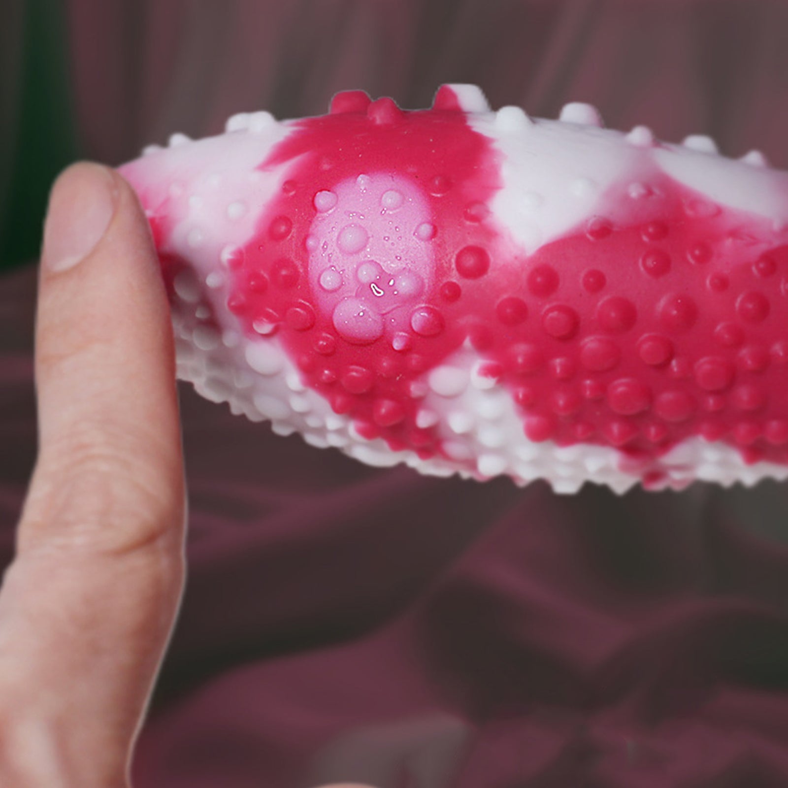 Color-Changing Soft Liquid Silicone Textured Anal Plug with Anchor Base