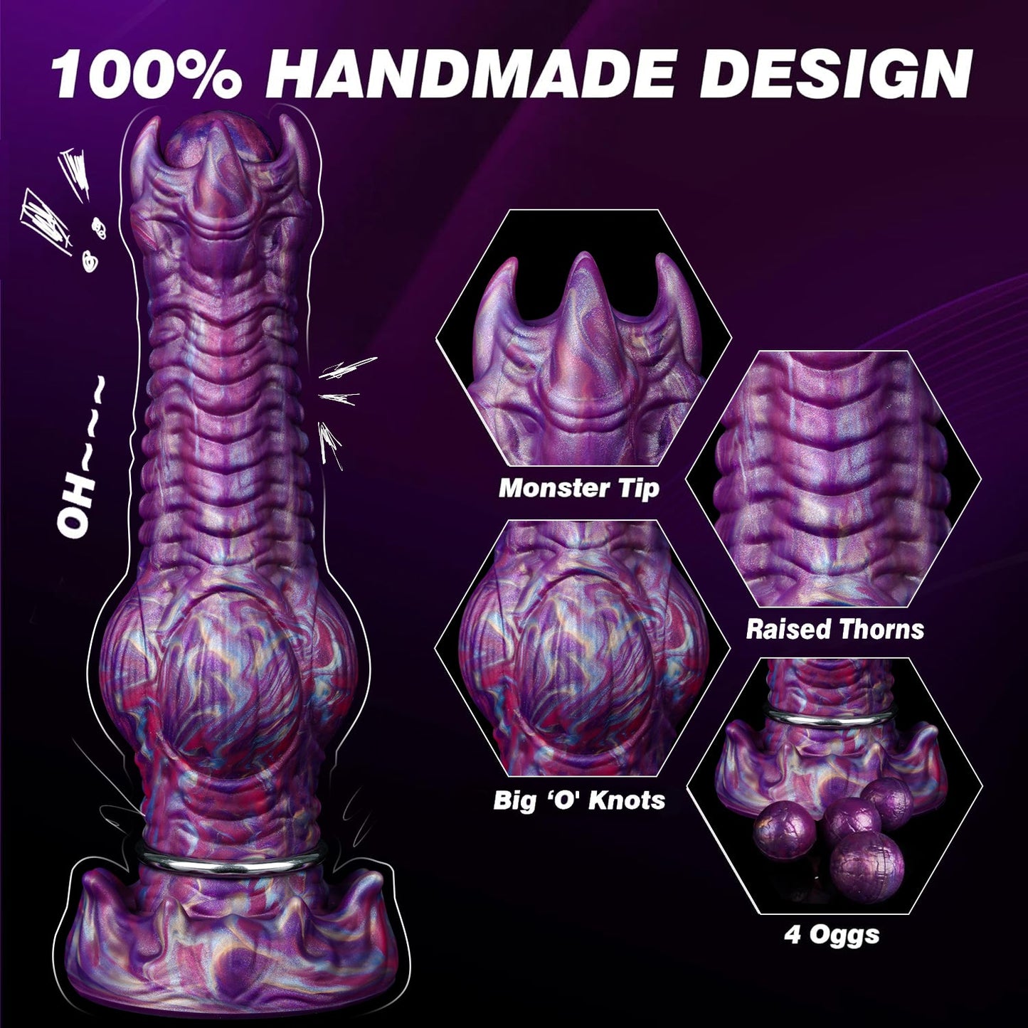 Fantasy Dragon Silicone Dildo with Inflation Pump