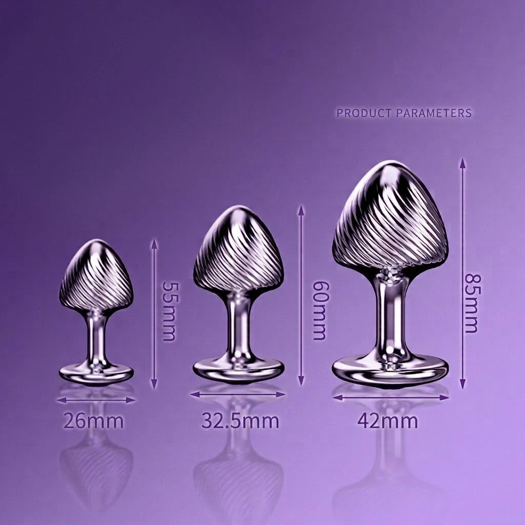 Crown Jewels Ribbed Gemstone Metal Butt Plug Collection