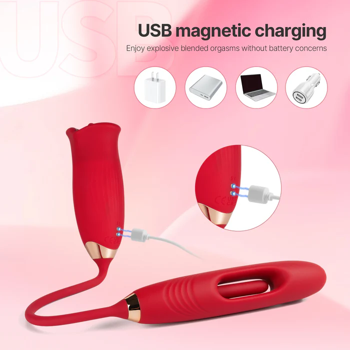 Hellofuntoys™ G Spot Flapping Vibrator with Kissing Function & Vibrating Tongue