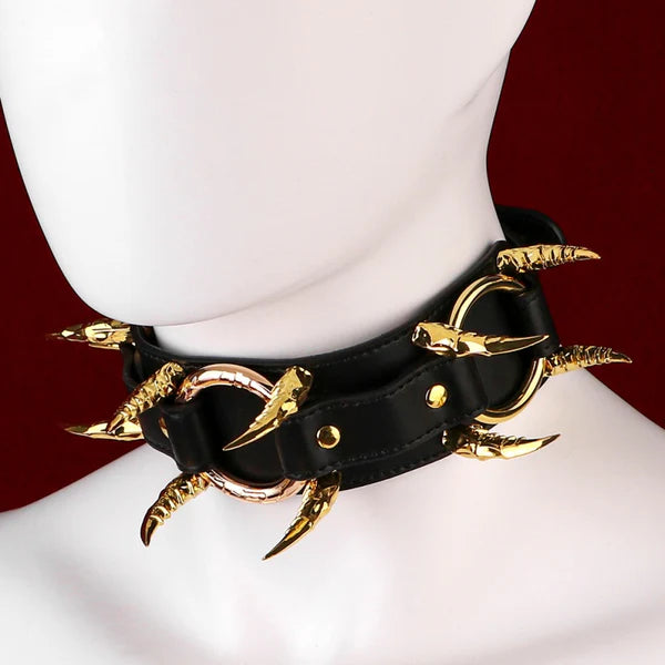 BDSM Wing Spiked Bondage Collar