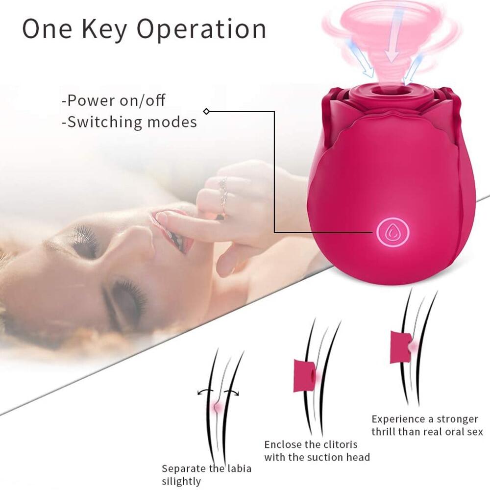Omysky Rose Flower Toy With Tongue Licking Sucking Vibrator