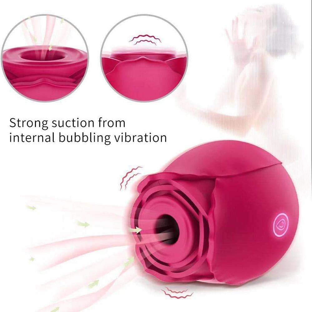 Omysky Rose Flower Toy With Tongue Licking Sucking Vibrator