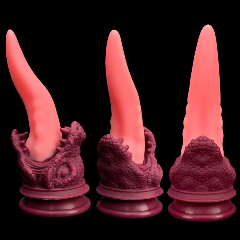 Dragon Tongue Dildo Realistic Pink Silicone