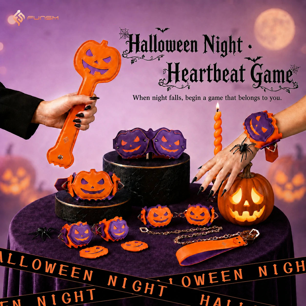 Anesidora Halloween Night Pumpkin BDSM Bondage Restraint Set
